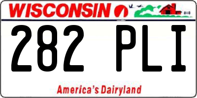 WI license plate 282PLI