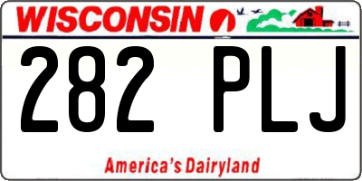 WI license plate 282PLJ