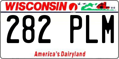 WI license plate 282PLM