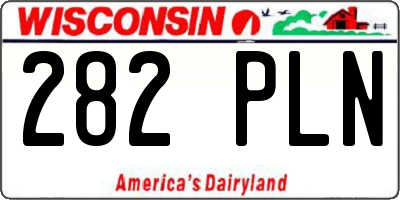 WI license plate 282PLN