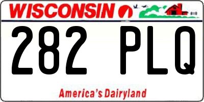 WI license plate 282PLQ