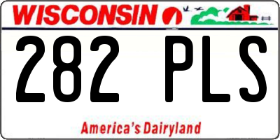 WI license plate 282PLS
