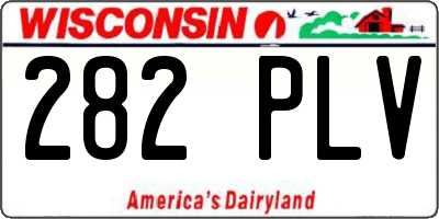 WI license plate 282PLV