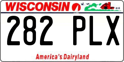 WI license plate 282PLX