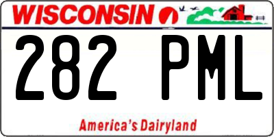 WI license plate 282PML