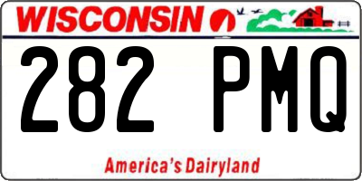 WI license plate 282PMQ