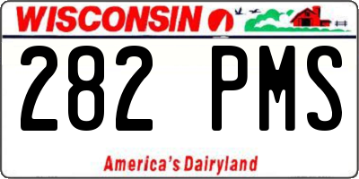 WI license plate 282PMS