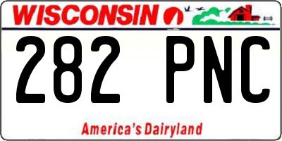 WI license plate 282PNC