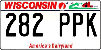 WI license plate 282PPK