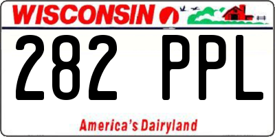 WI license plate 282PPL