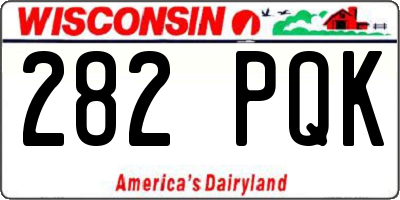 WI license plate 282PQK