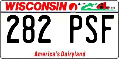 WI license plate 282PSF