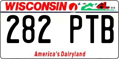 WI license plate 282PTB