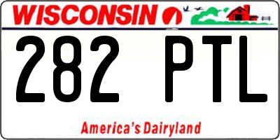 WI license plate 282PTL