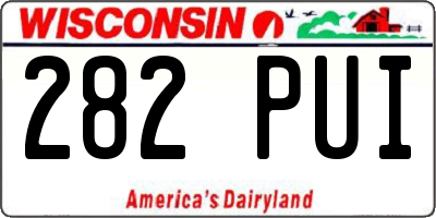 WI license plate 282PUI