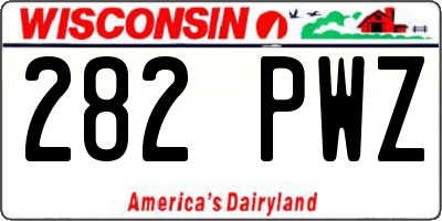 WI license plate 282PWZ