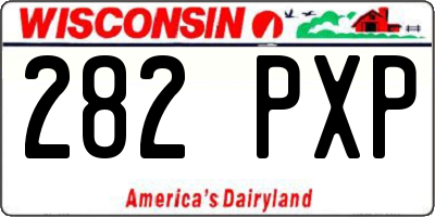WI license plate 282PXP