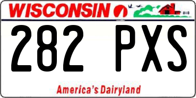 WI license plate 282PXS