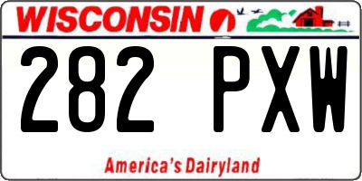 WI license plate 282PXW