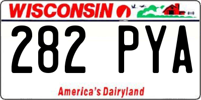 WI license plate 282PYA