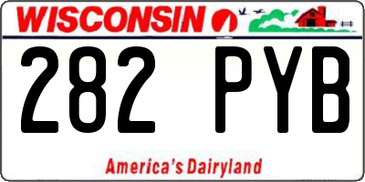 WI license plate 282PYB