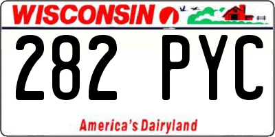 WI license plate 282PYC
