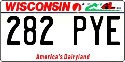 WI license plate 282PYE