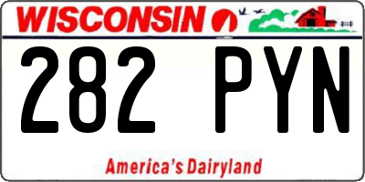 WI license plate 282PYN