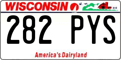 WI license plate 282PYS