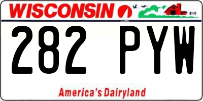 WI license plate 282PYW