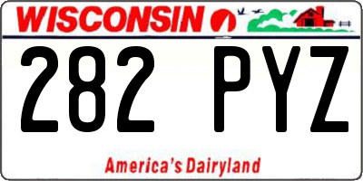 WI license plate 282PYZ