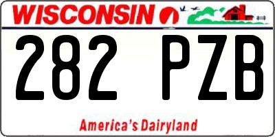 WI license plate 282PZB