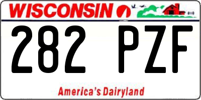 WI license plate 282PZF