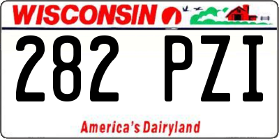 WI license plate 282PZI
