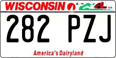 WI license plate 282PZJ