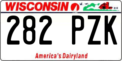 WI license plate 282PZK
