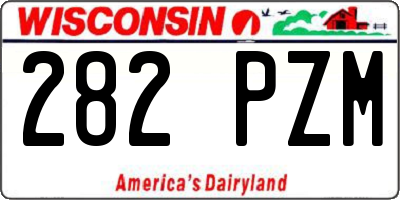 WI license plate 282PZM