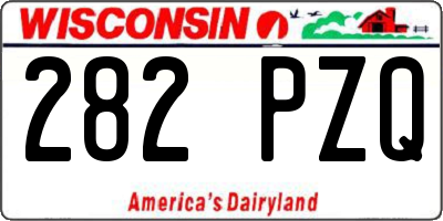WI license plate 282PZQ