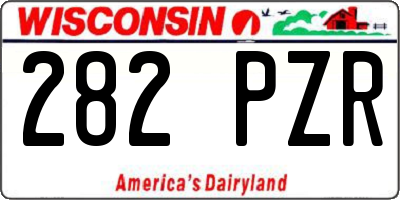 WI license plate 282PZR