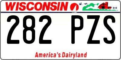 WI license plate 282PZS