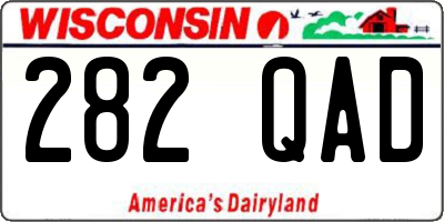 WI license plate 282QAD