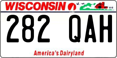 WI license plate 282QAH