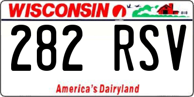 WI license plate 282RSV