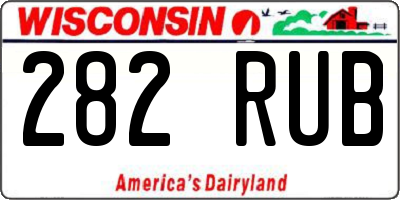 WI license plate 282RUB
