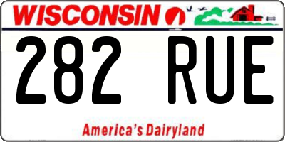 WI license plate 282RUE