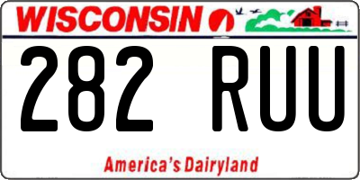 WI license plate 282RUU