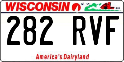 WI license plate 282RVF