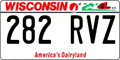 WI license plate 282RVZ