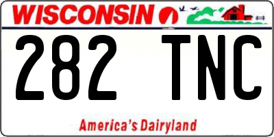 WI license plate 282TNC