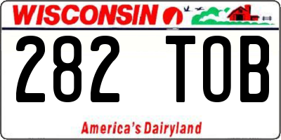 WI license plate 282TOB